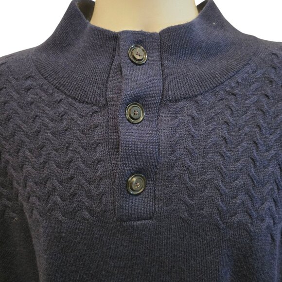 Turnbury Sweater Men's XXL Extra Fine Merino Wool Blue - Picture 2 of 10